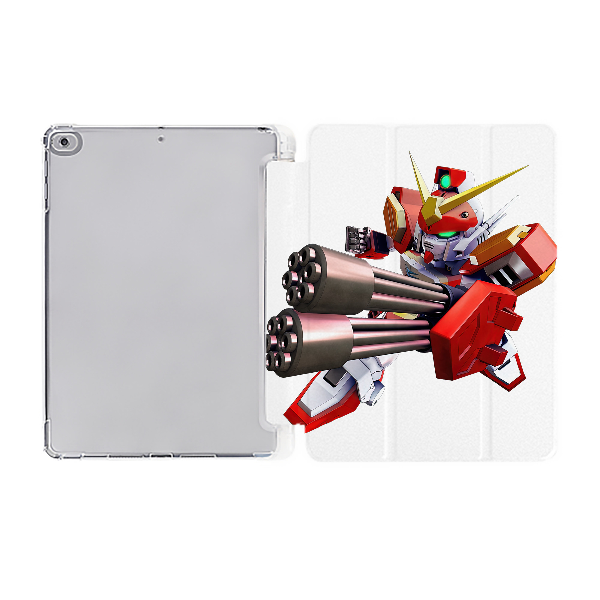 （画像用） 機動戦士ガンダム Mobile Suit Gundam IPad ケース ペン収納付き 三つ折りスタンド PUレザー×シリコン 対応機種9.5/10.5/10.9インチ